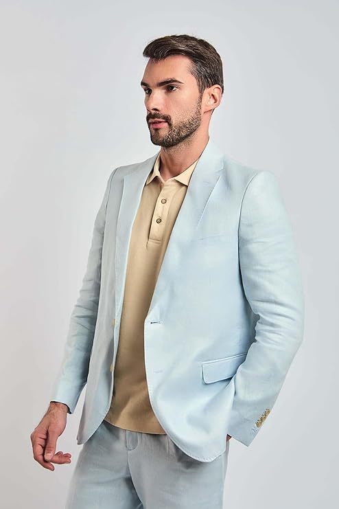 DALYDRESS Men Fancy Regular Fit Linen Suit Blazer